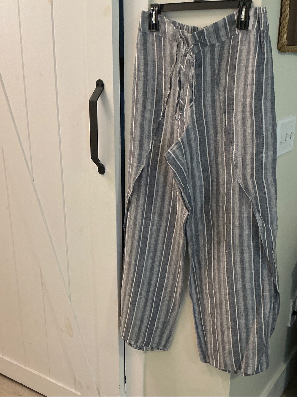 INC International Concepts Blue and White Striped Wide Leg Pants